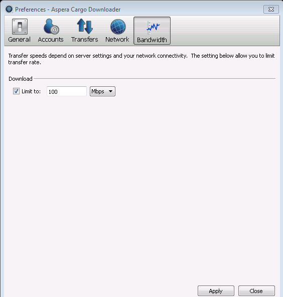 Bandwidth preferences.