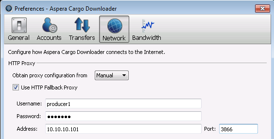 Network preferences.