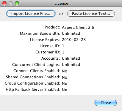 The Enter License window.