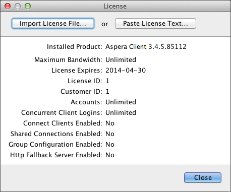 The Enter License window.