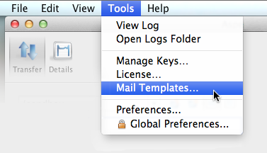 Launch the Main Templates window.