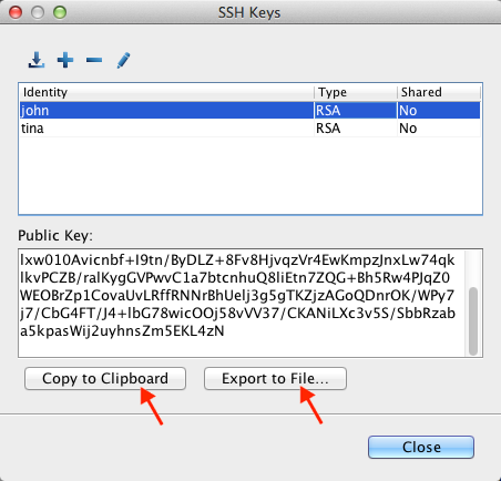 Copy the public key.