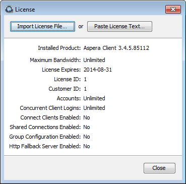 The Enter License window.