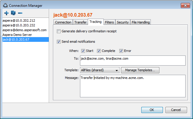 Set up notifications on a connection.