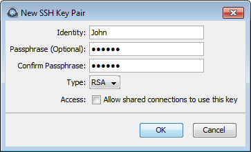 Create Key Pair window.