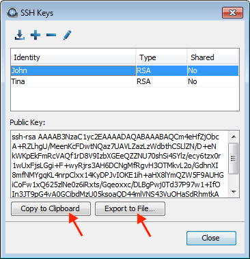 Copy the public key.