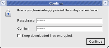 Decrypt the file during download.