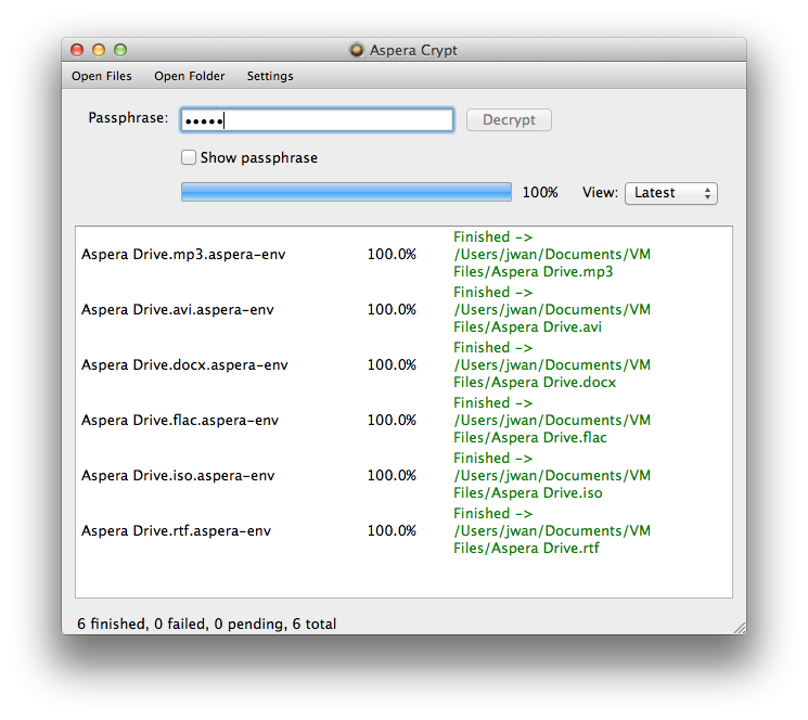 Interface utilisateur Crypt