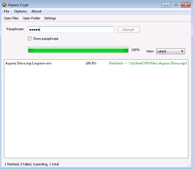 Decrypt file.