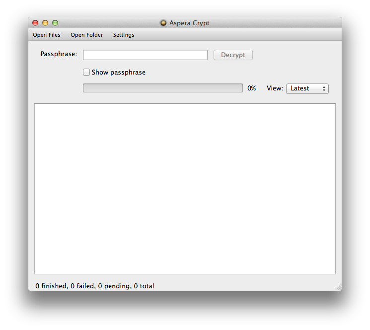 Launch Aspera Crypt.