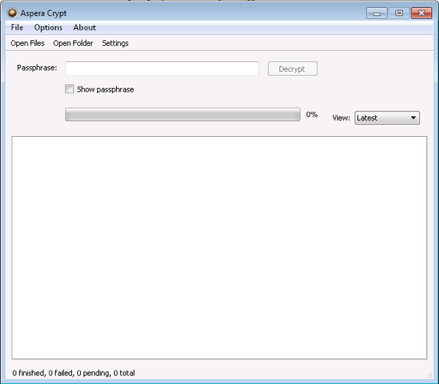 Launch Aspera Crypt.