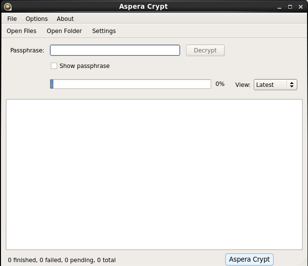 Launch Aspera Crypt.