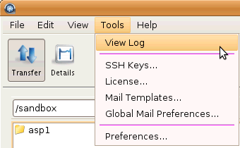 Reveal the log file location