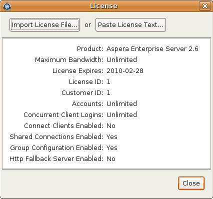 The Enter License window.