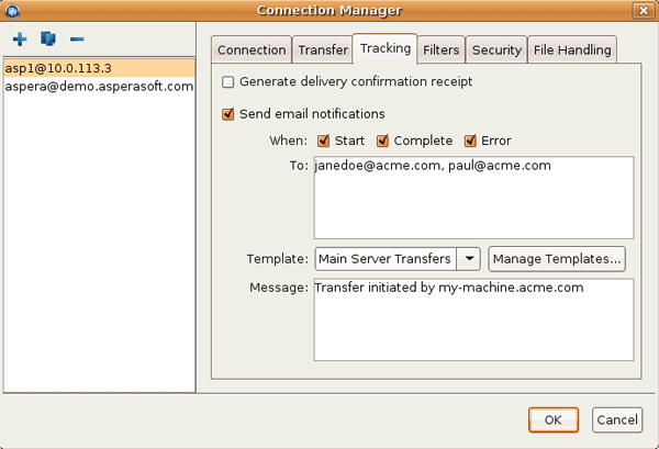 Set up notifications on a connection.