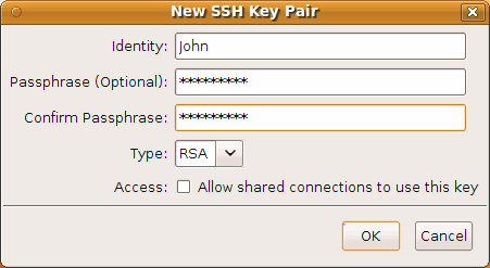 Create Key Pair window.