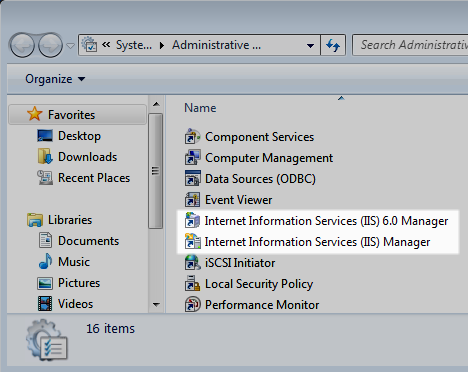 IIS installed features.