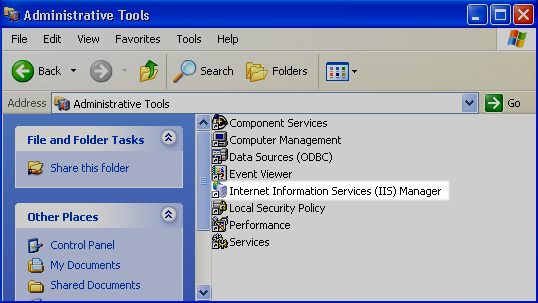 IIS installed features.