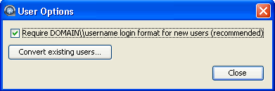 Add the test user login requirement.