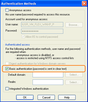Enable the Basic authentication.