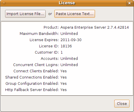 The Enter License window.