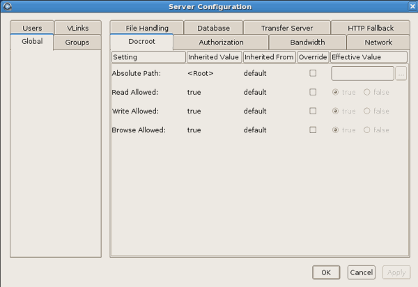 Docroot configuration options.