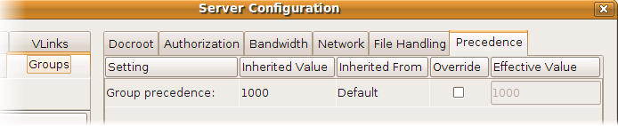 Configuration precedence