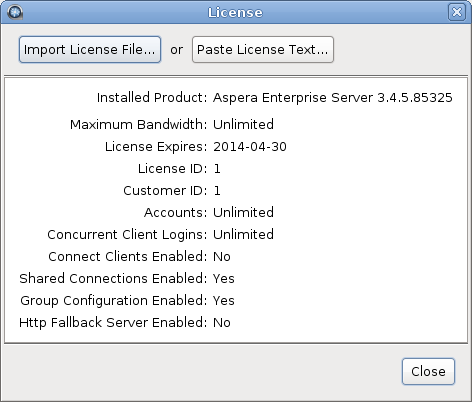 The Enter License window.