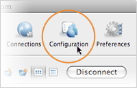 Bring up the Server Configuration window