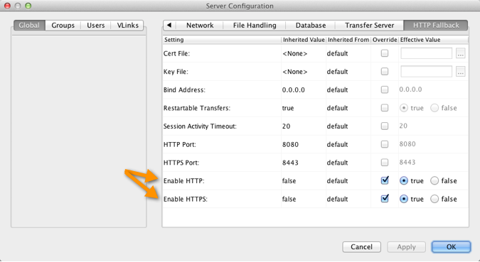 HTTP Fallback configuration options.