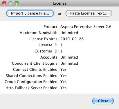 The Enter License window.