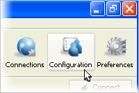 Bring up the Server Configuration window