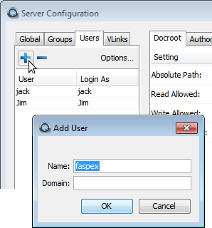 Add the test user.