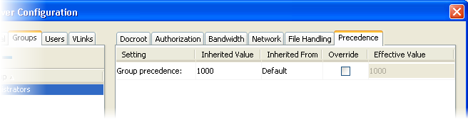 Configuration precedence