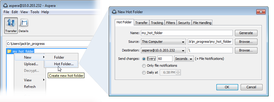 Create the Hot Folders.