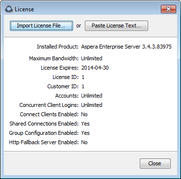 The Enter License window.