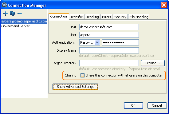 Check the option to share the connections with other system users.