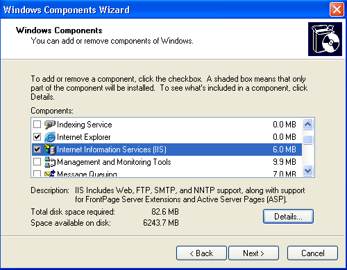 Turn on IIS features.