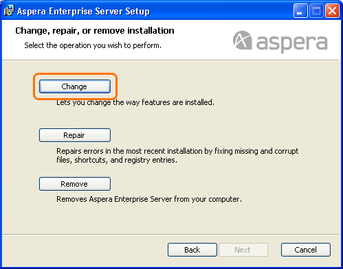 Change existing installation