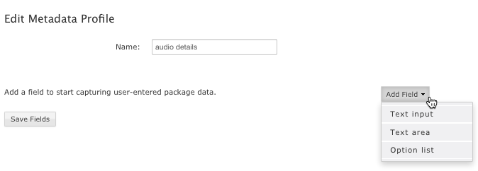 Select metadata type