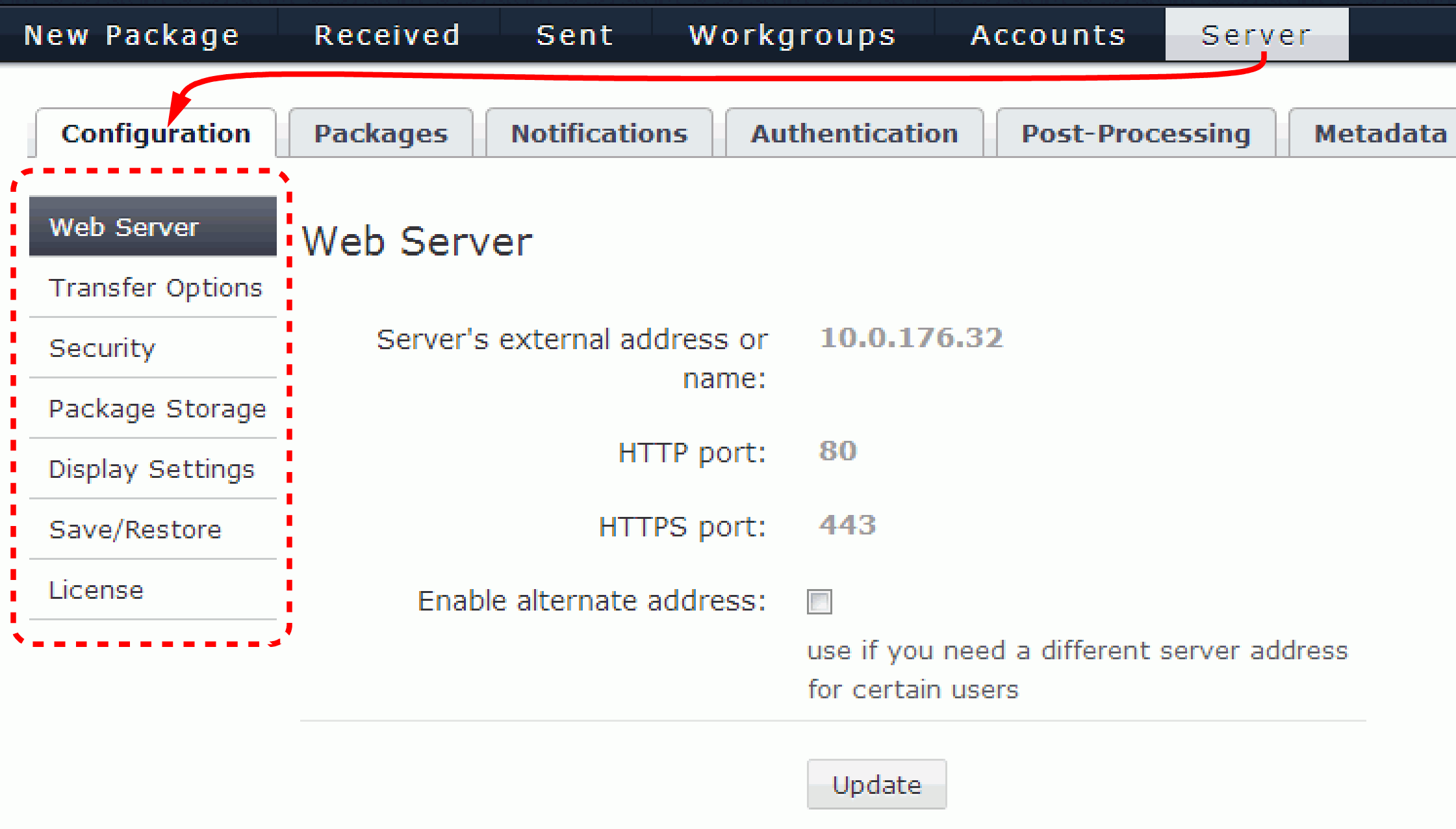 Server - Configuration