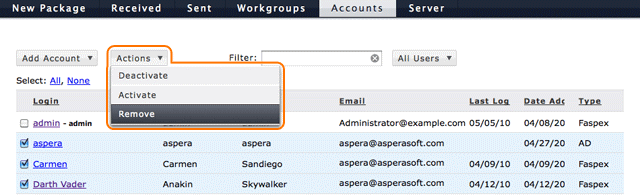 Remove user accounts.