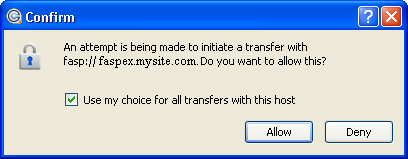 Confirm transfer