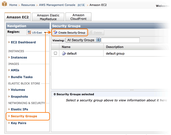 Creating a Security Group for the On-Demand Server