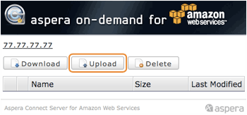 Click the Upload button in the On-Demand Connect Server page.