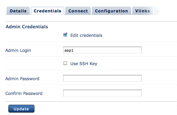 Configure admin credentials