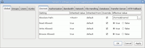Docroot configuration options.