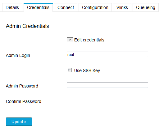 Configure admin credentials
