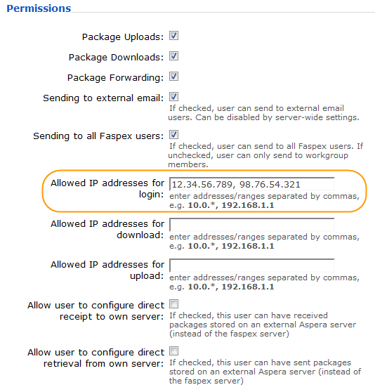 Set IP Login Permissions.