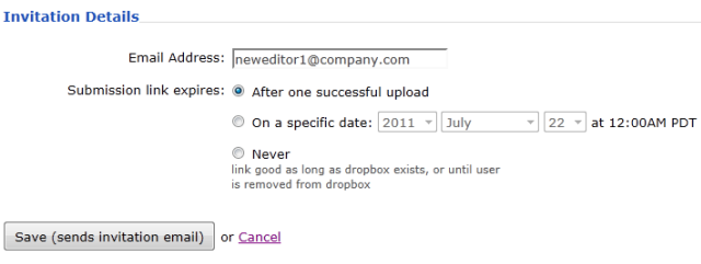 Invite to dropbox.